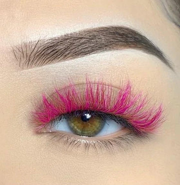 1 Pair Handmade Faux Mink Eyelashes- Magenta - IMAKEUPNOW. INC